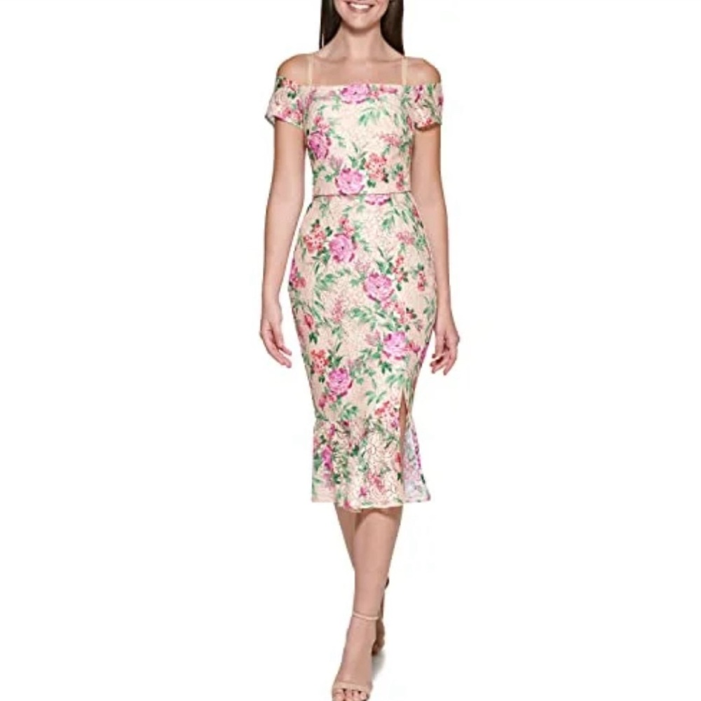 Guess floral off the shoulders dress